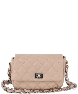 Quilted Flap Classic Shoulder Bag LHU498 STONE